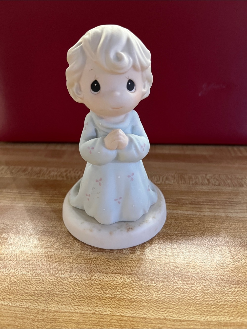 Precious Moments Light Blue Praying Girl Porcelain Figurine
